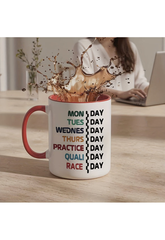 Formula Racing Coffee Mug – Race Week Schedule Design GP Addicts