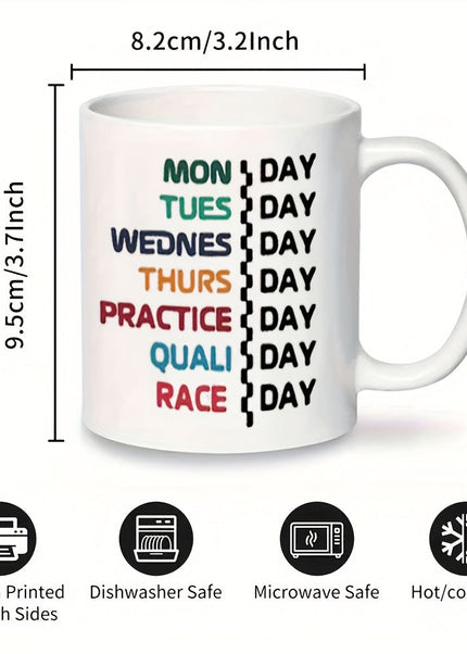 Formula Racing Coffee Mug – Race Week Schedule Design GP Addicts