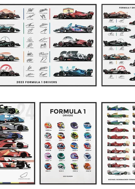 Toile Murale Formule 1 – Collection Exclusive Pilotes & Monoplaces GP Addicts