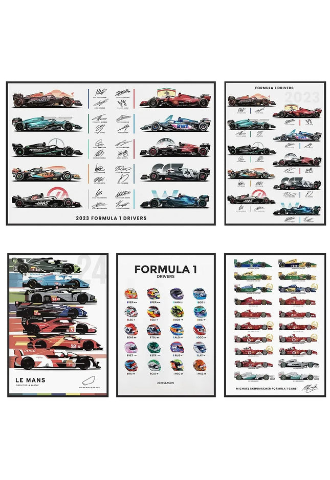 Toile Murale Formule 1 – Collection Exclusive Pilotes & Monoplaces GP Addicts