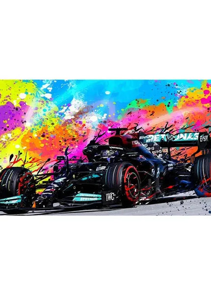 Peinture moderne et colorée sur toile, voiture de course F1, décoration murale, affiches graffiti, image pour salon, décoration intérieure GP Addicts