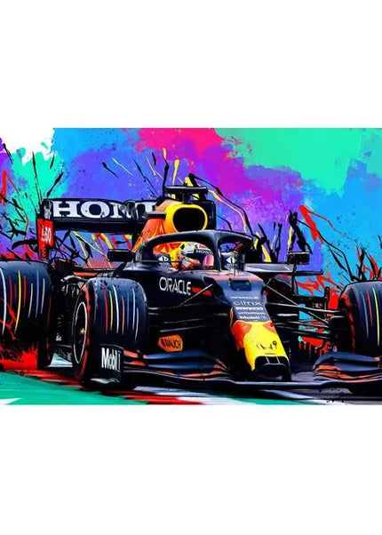 Peinture moderne et colorée sur toile, voiture de course F1, décoration murale, affiches graffiti, image pour salon, décoration intérieure GP Addicts