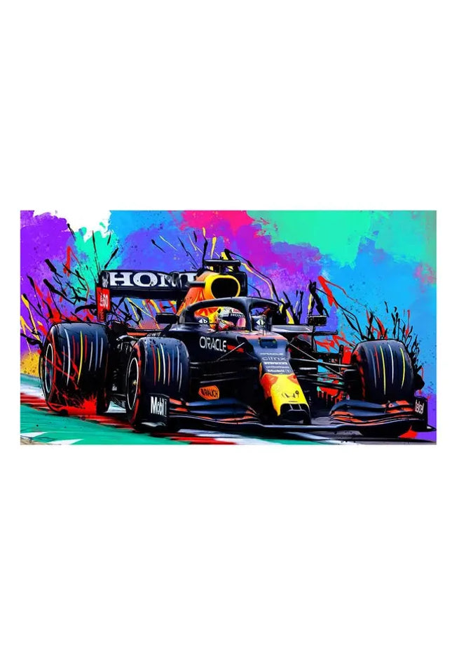 Peinture moderne et colorée sur toile, voiture de course F1, décoration murale, affiches graffiti, image pour salon, décoration intérieure GP Addicts