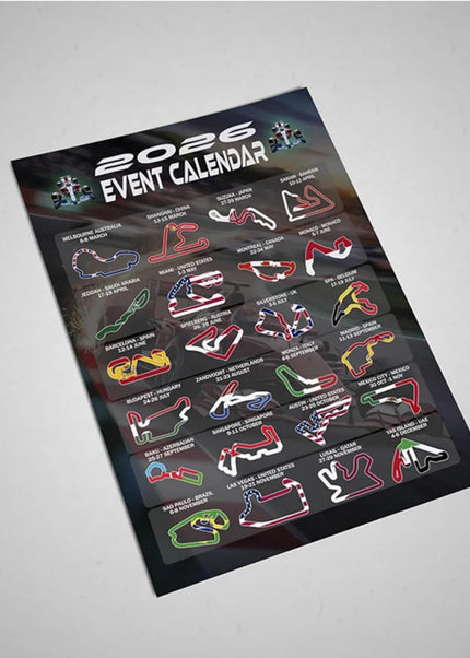 Calendrier Mural 2026 Formule 1 – Circuits & Grands Prix GP Addicts