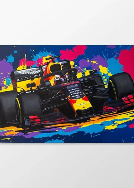 Peinture moderne et colorée sur toile, voiture de course F1, décoration murale, affiches graffiti, image pour salon, décoration intérieure GP Addicts