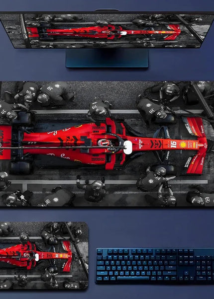 Tapis de souris Hot Sell Racing Car F1 grand format antidérapant Lockedge Accessoires de bureau pour gamers Tapis de bureau XXL Tapis de souris pour clavier gaming 900X40 GP Addicts