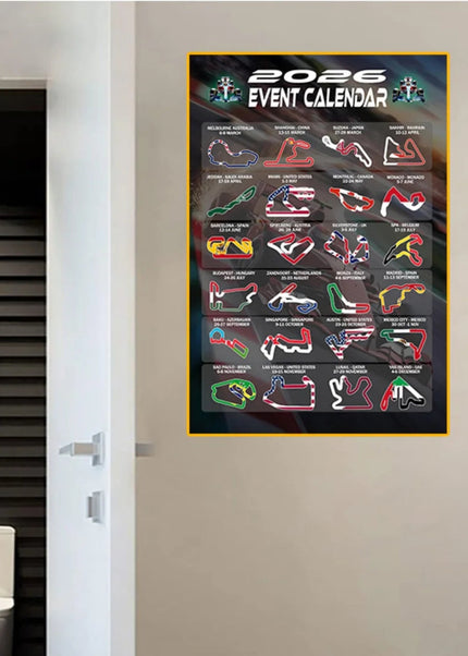 Calendrier Mural 2026 Formule 1 – Circuits & Grands Prix GP Addicts