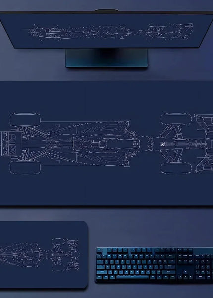 Tapis de souris Hot Sell Racing Car F1 grand format antidérapant Lockedge Accessoires de bureau pour gamers Tapis de bureau XXL Tapis de souris pour clavier gaming 900X40 GP Addicts