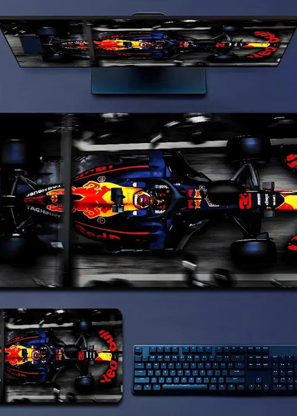 Tapis de souris Hot Sell Racing Car F1 grand format antidérapant Lockedge Accessoires de bureau pour gamers Tapis de bureau XXL Tapis de souris pour clavier gaming 900X40 GP Addicts