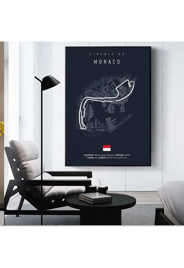 Tableau Circuit Formule 1 – Peinture sur toile des circuits officiels du championnat F1 GP Addicts