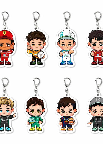 Porte-clés Pilotes F1 Chibi – Collection Racing Cute