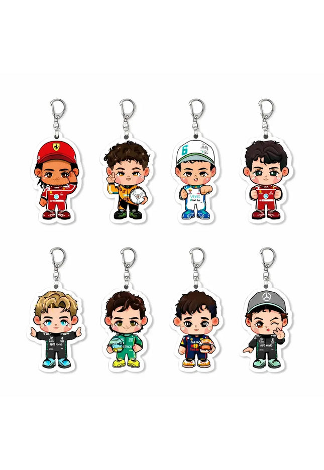 Porte-clés Pilotes F1 Chibi – Collection Racing Cute